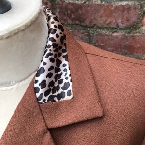 Vintage Lew Magram Collection Chocolate Brown Leopard Print Blazer